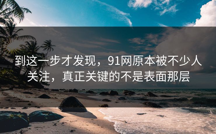 到这一步才发现，91网原本被不少人关注，真正关键的不是表面那层