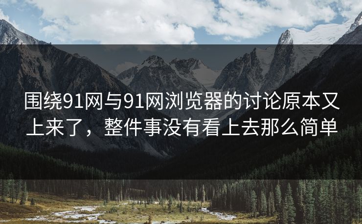 围绕91网与91网浏览器的讨论原本又上来了，整件事没有看上去那么简单