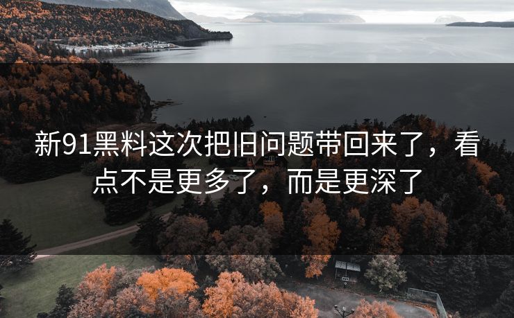 新91黑料这次把旧问题带回来了,看点不是更多了,而是更深了 新91黑料这次把旧问题带回来了,看点不是更多了,而是更深了