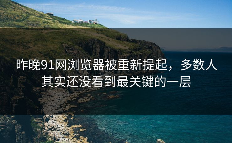昨晚91网浏览器被重新提起，多数人其实还没看到最关键的一层